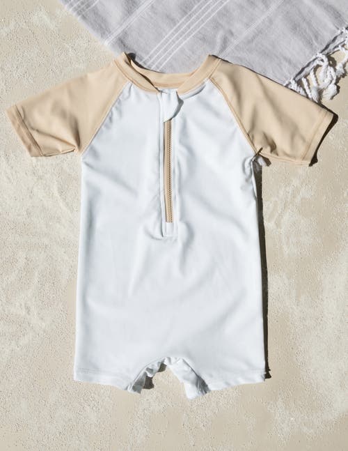 Leveret Baby One-piece Rashguard, Upf 50+ Sun Protection Swimwear In Brown
