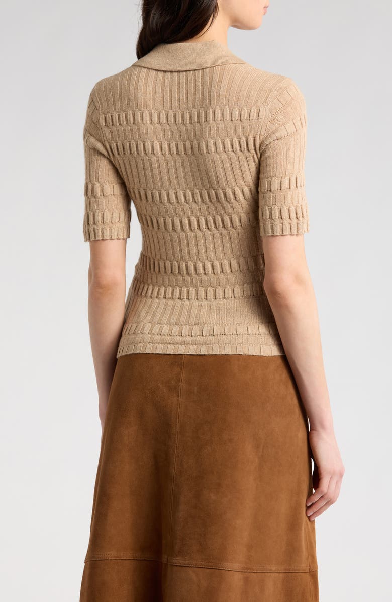 PAIGE Dune Short Sleeve Cashmere & Merino Wool Blend Sweater, Alternate, color, Camel