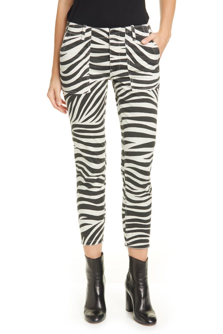 Jenna Tiger Print Crop Pants, Main, color, BONE TIGER PRINT