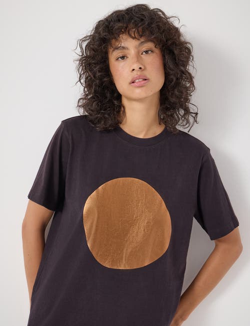 Hush Metallic Graphic Cotton T-shirt In Black