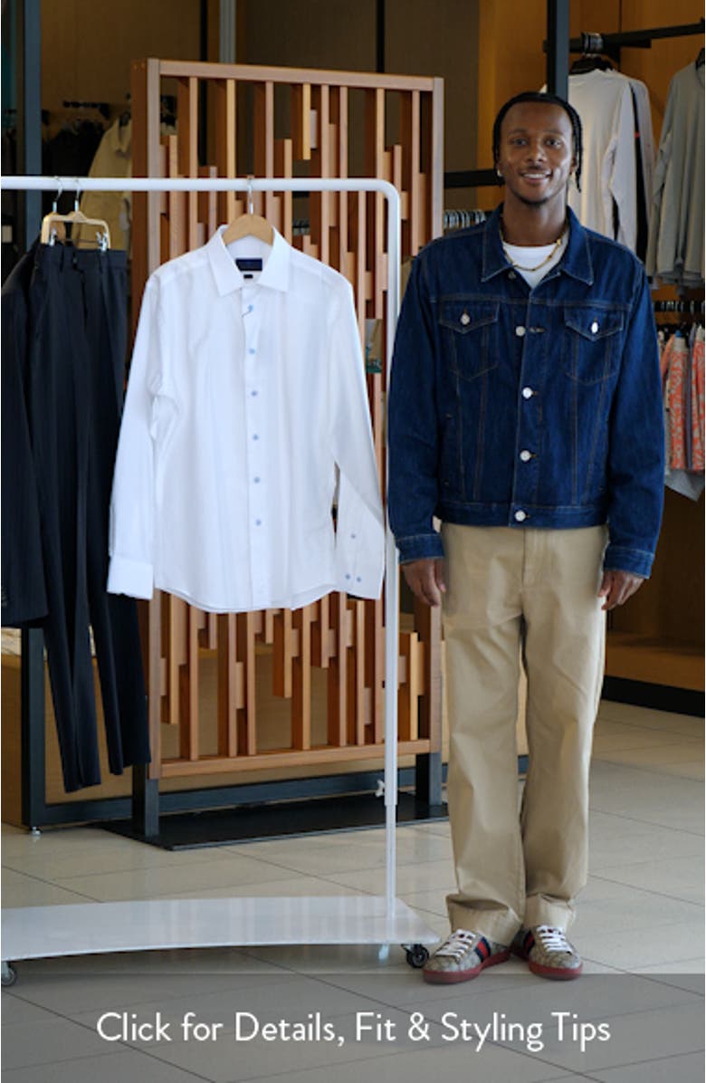 Trim Fit Solid Cotton Dress Shirt, sales video thumbnail