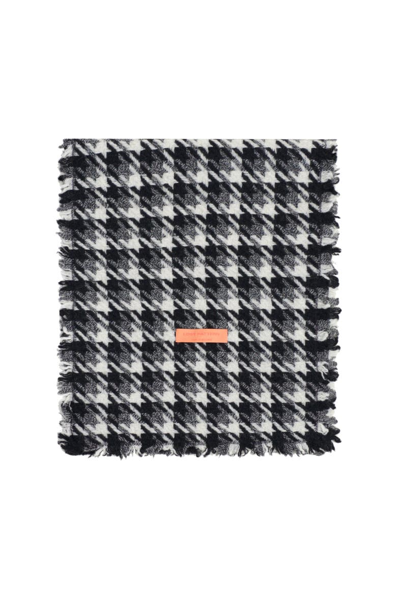 "Houndstooth" Cashmere Scarf, Main, color, Black & White