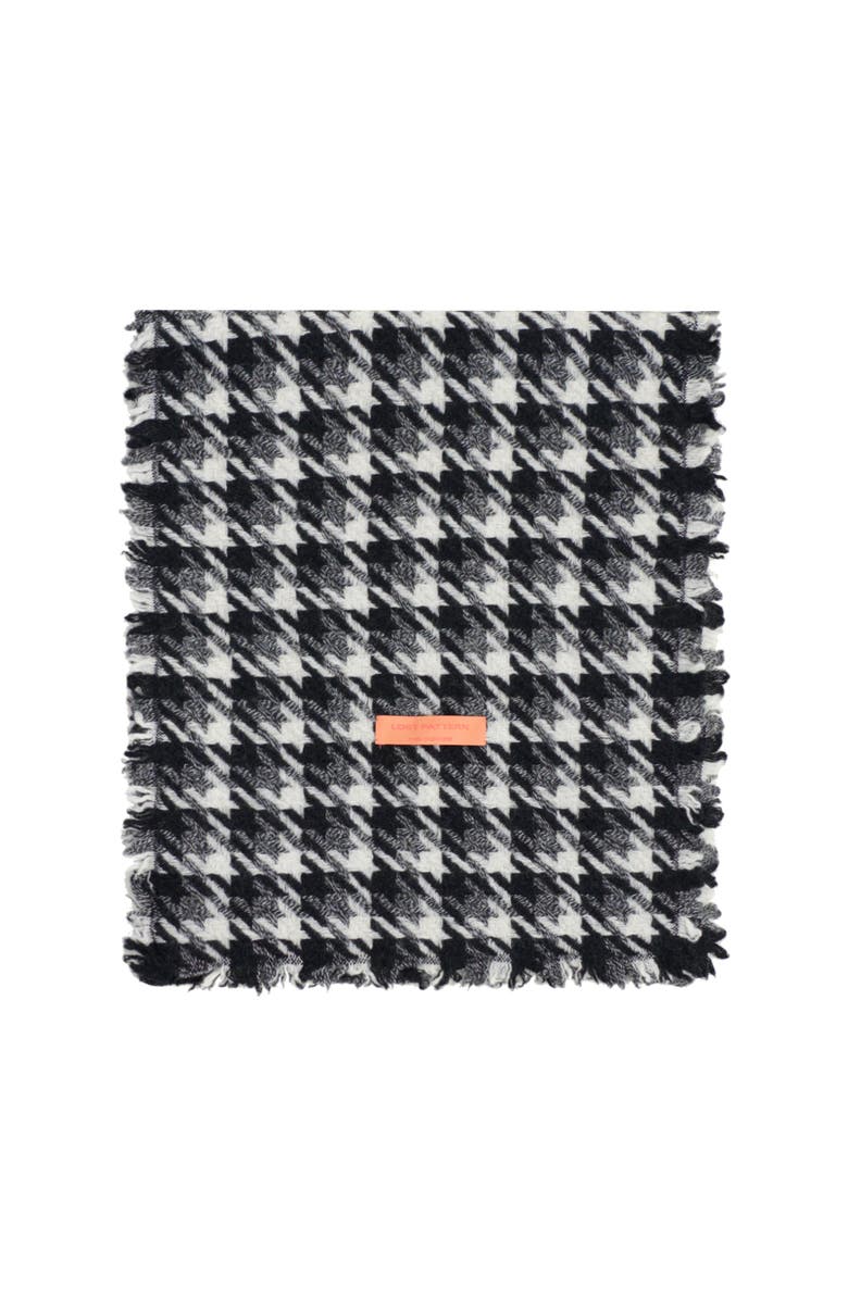 Lost Pattern "Houndstooth" Cashmere Scarf, Main, color, Black & White