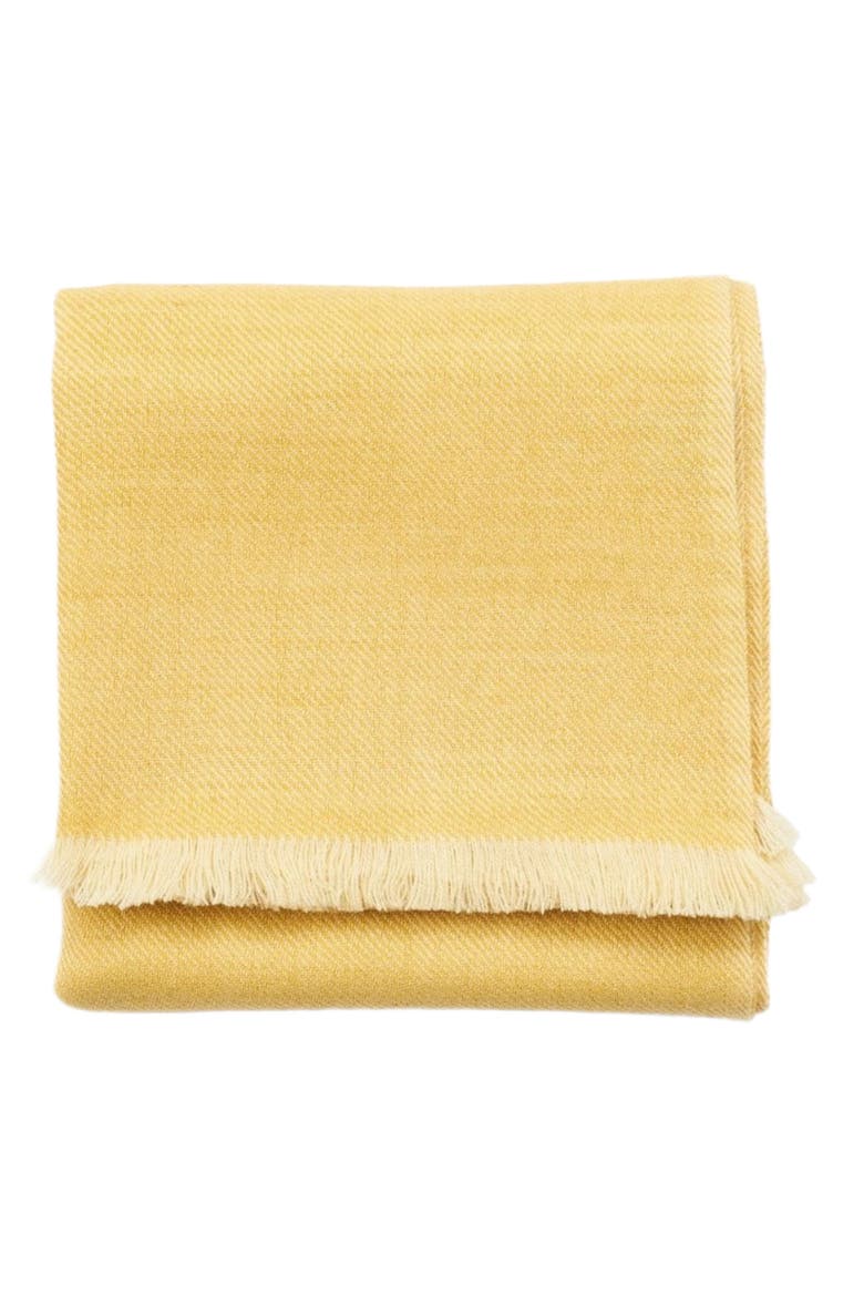 Haze Merino Handloom Throw, Alternate, color, Dandelion Yellow