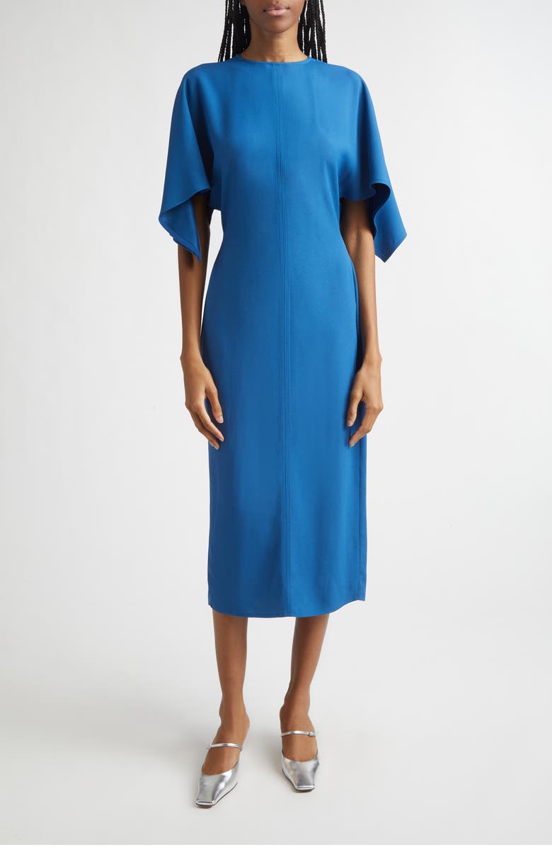 Stella McCartney Dolman Sleeve Crepe Midi Dress, Main, color, 