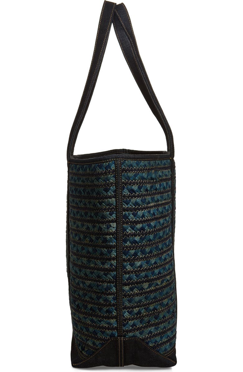 Double RL Banks Braided Cotton Beach Tote, Alternate, color, Navy Multi