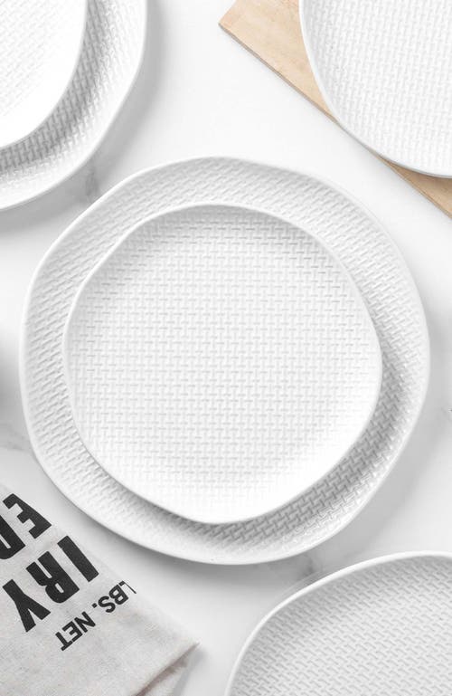 Stone Lain Abigael Stoneware 4-piece Dinner Plate Set In White