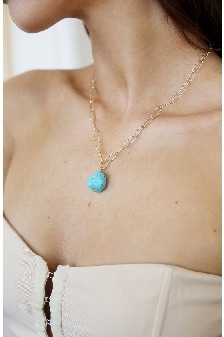 Turquoise Pendant Necklace, Alternate, color, TURQUOISE
