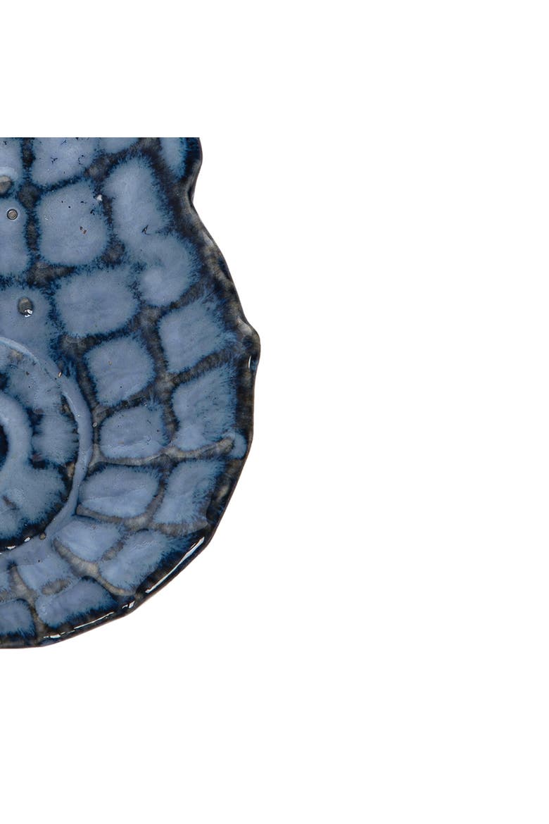 Textured Blue Seahorse Dish Porcelain Dinnerware Plate, Alternate, color, Blue