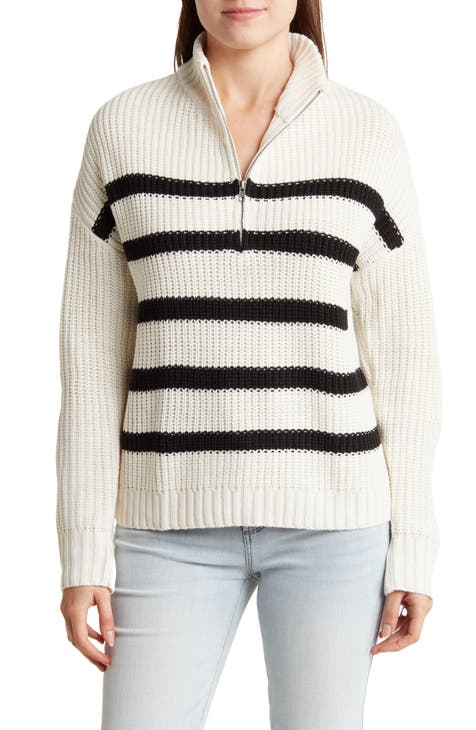 Sporty Stripe Half Zip Sweater