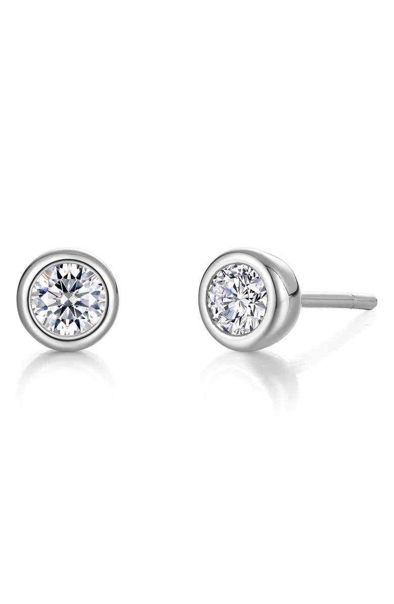 Lafonn Minimal Embrace Simulated Diamond Stud Earrings, Main, color,