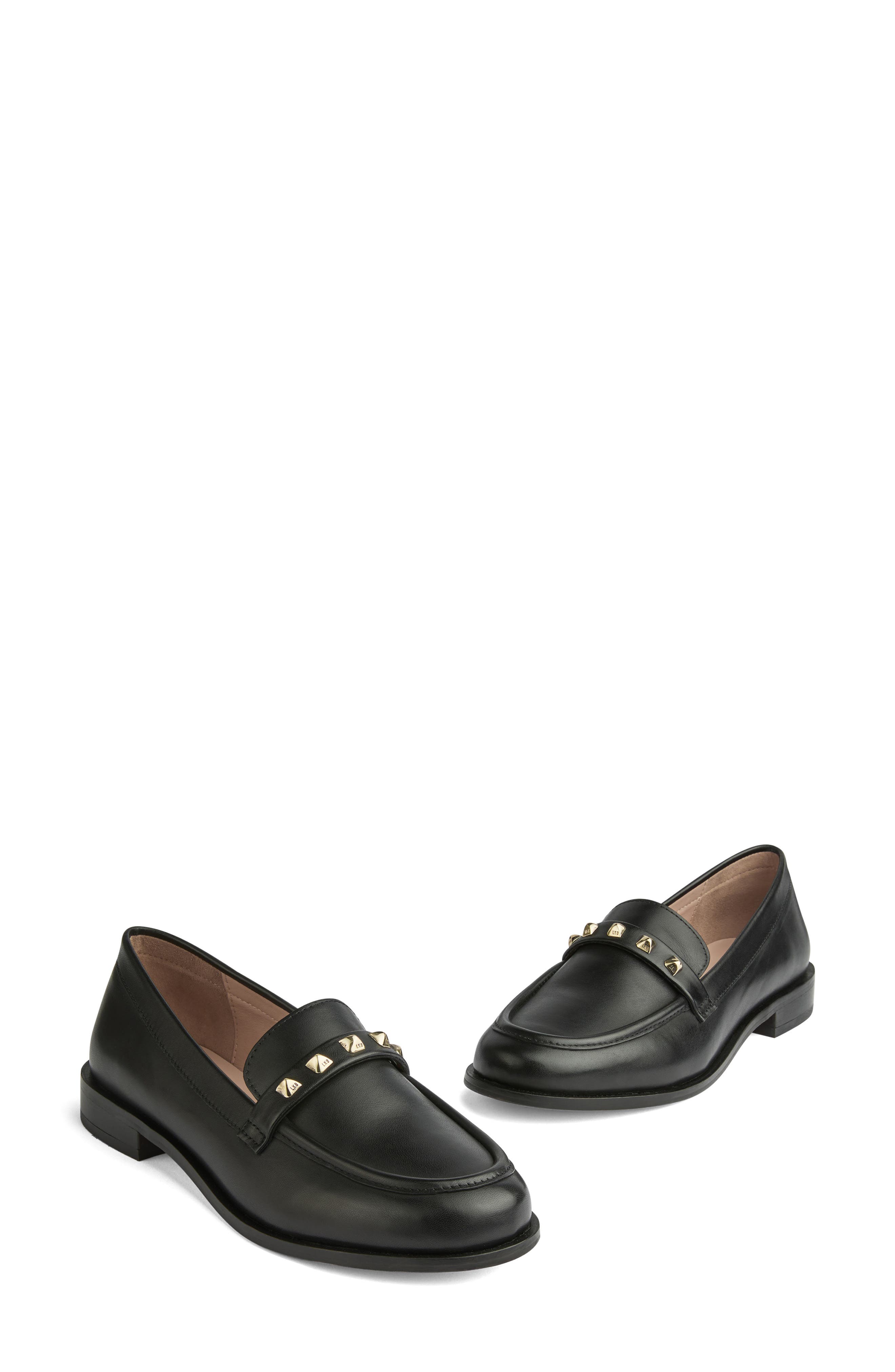 LK Bennett Stellar Stud Loafer, Alternate, color, Black