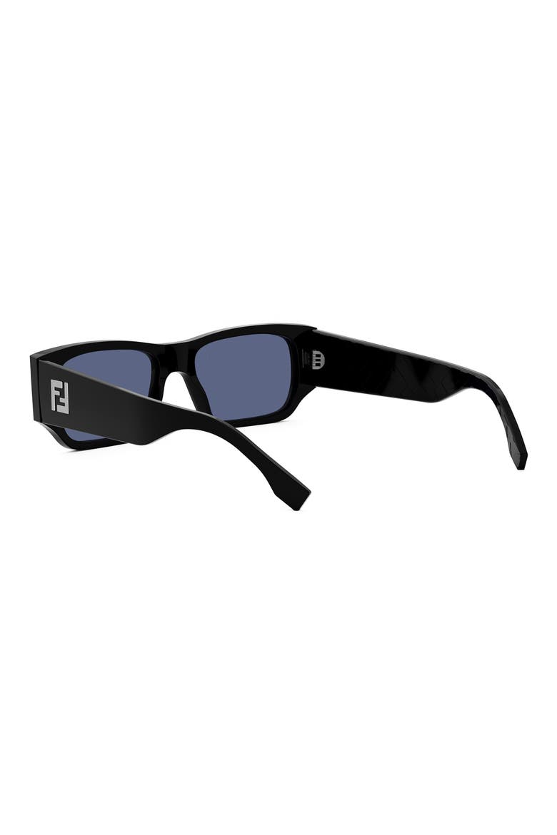 FF Squared 54mm Rectangular Sunglasses, Alternate, color, SHINY BLACK / BLUE