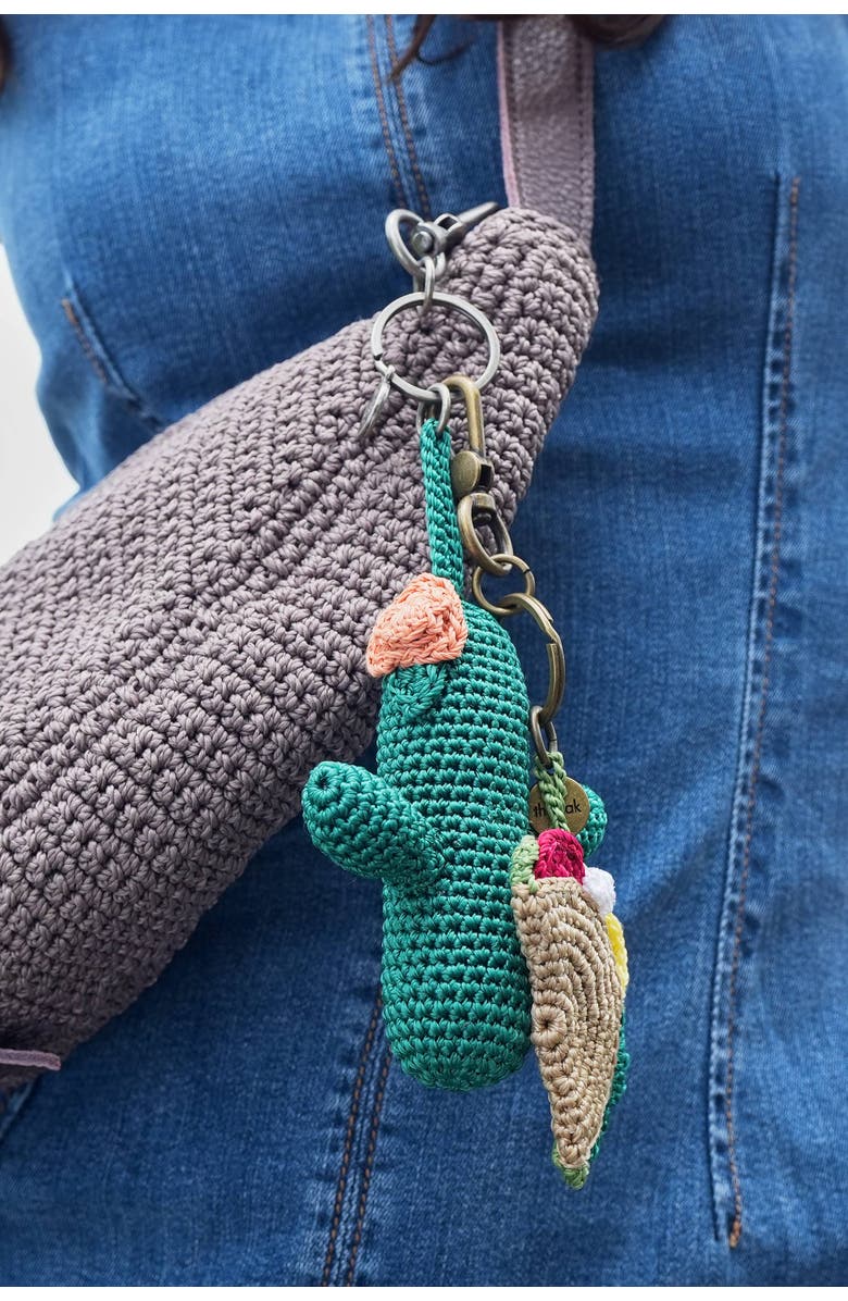 The Sak Yarnicharmz Hand Crochet Dangle - Cactus, Alternate, color,