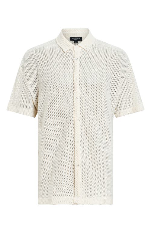 Shop Allsaints Munroe Short Sleeve Button-up Shirt In Chalk White