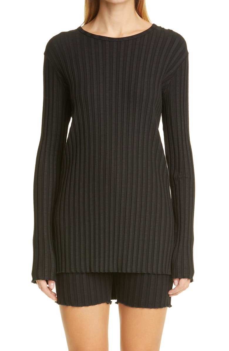 Simon Miller Rib by Simon Miller Oz Long Sleeve Top, Main, color, 