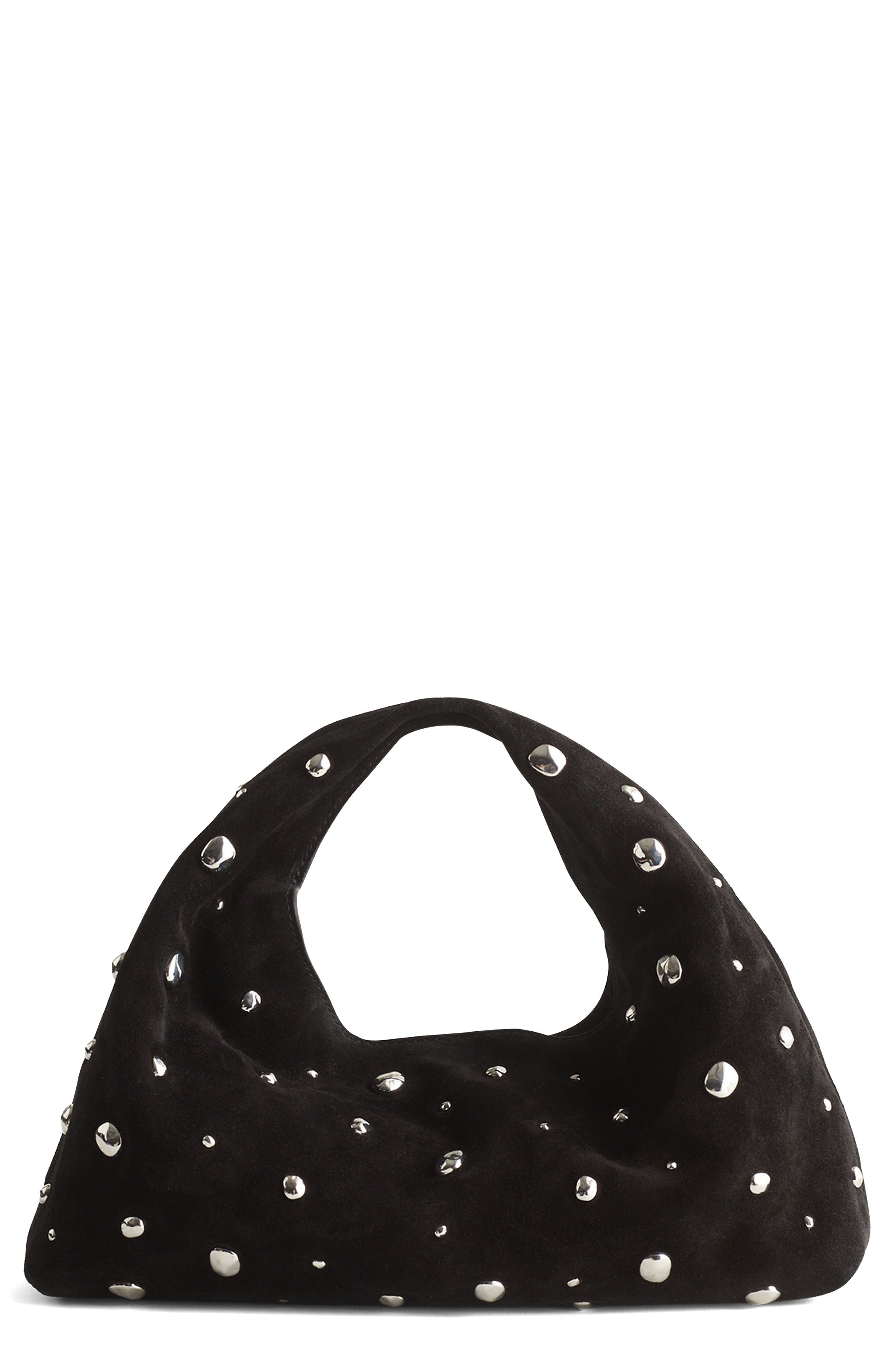 Studded Suede Handheld Pouch