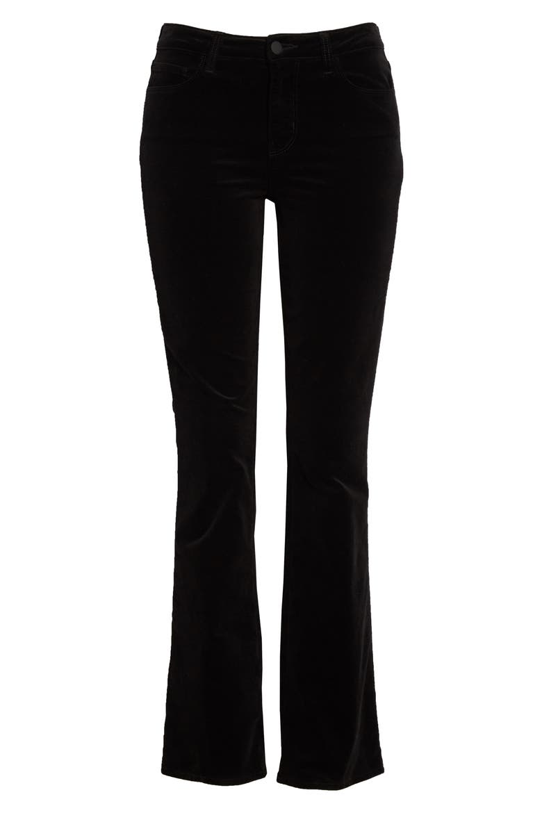Oriana High Waist Straight Leg Velveteen Jeans, Alternate, color, NOIR