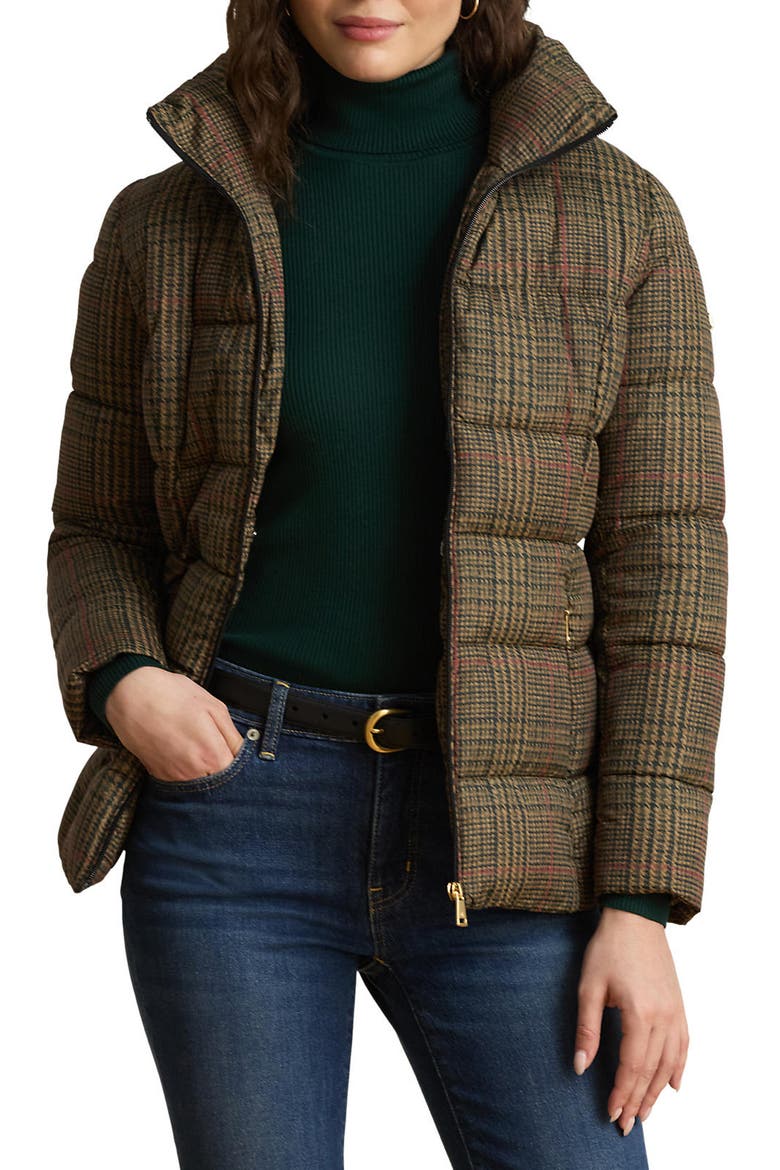 Plaid Puffer Jacket, Main, color, GRAND LODEN PLAID