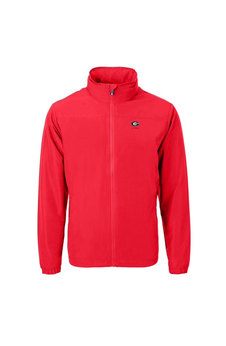 Cutter & Buck Men's Cutter & Buck  Red Georgia Bulldogs Alumni Logo Charter Eco Knit Recycled Full-Zip Jacket, Alternate, color, 