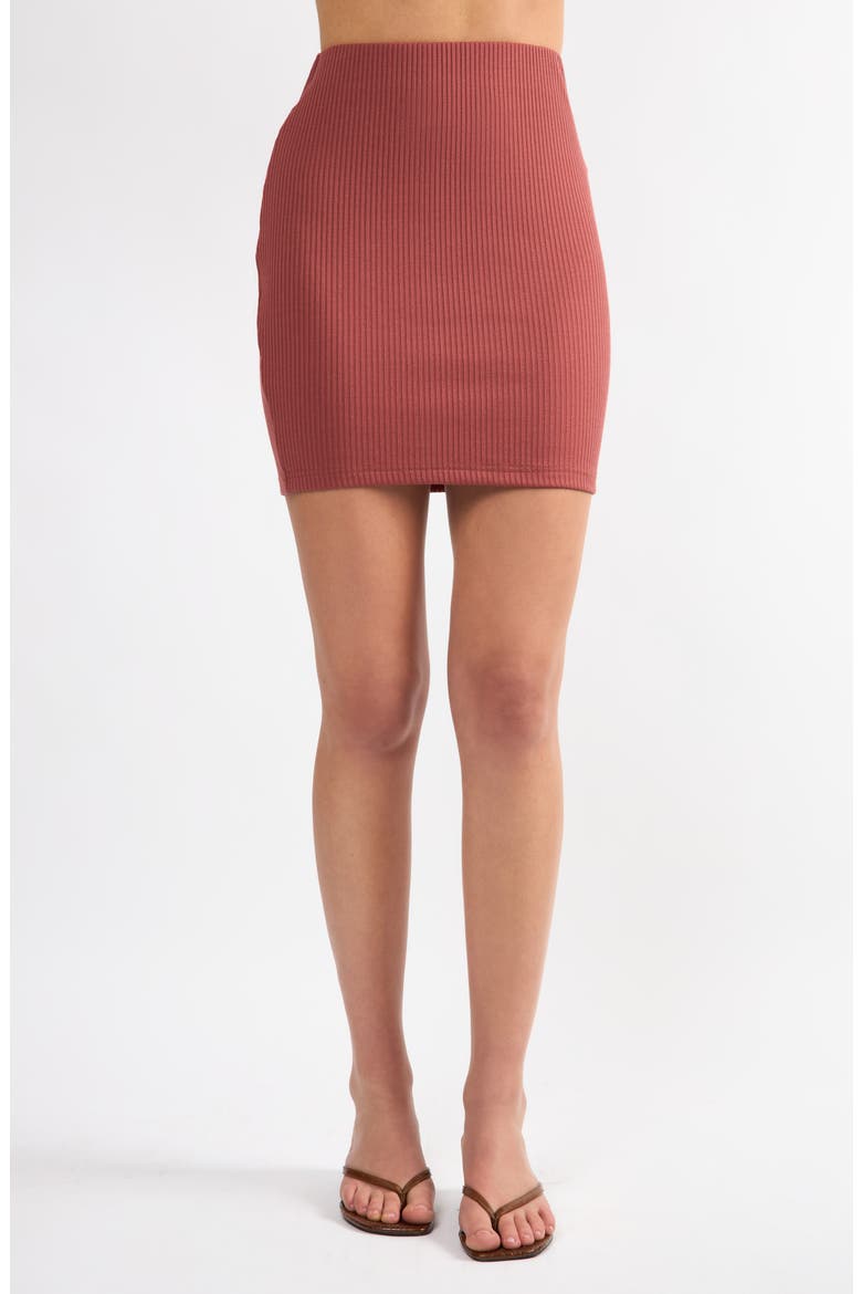 Timeless Rib Knit Miniskirt, Main, color, LIGHT BURGUNDY