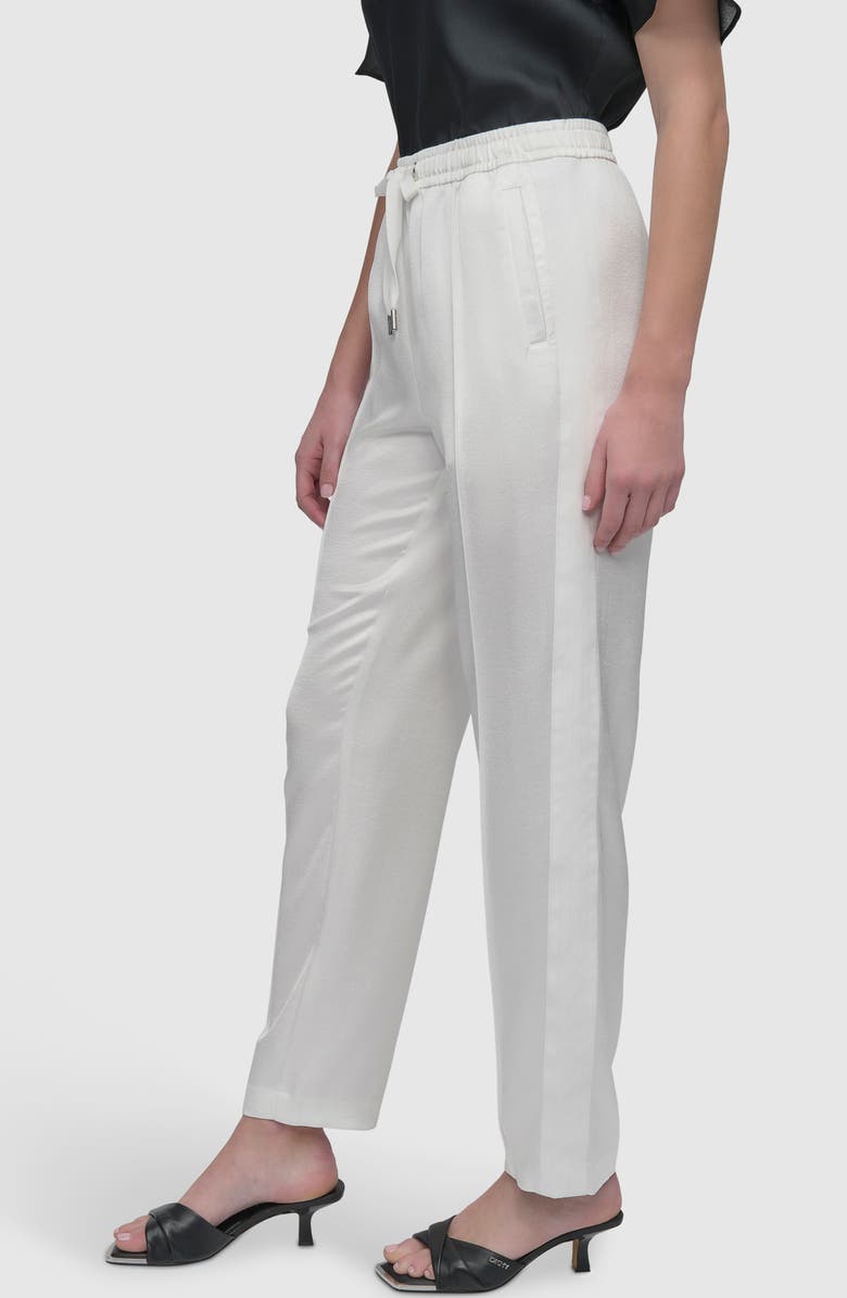 DKNY Side Stripe Track Pants, Alternate, color, Ivory