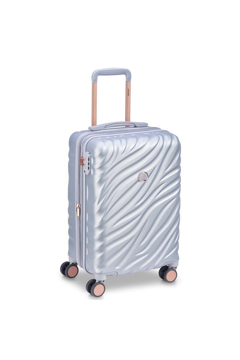 Alexis Hardside Expandable 21" Carry On Spinner Luggage, Main, color, Platinum/Rose Gold