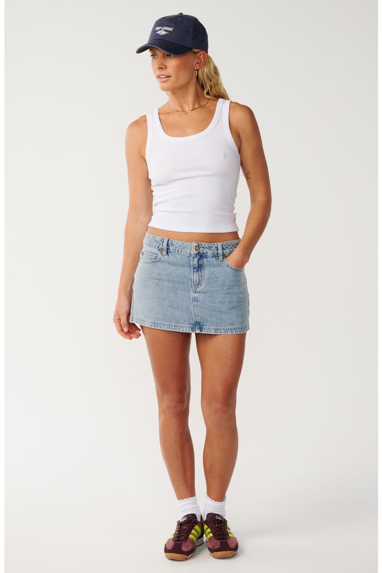 Aggie Hipster Denim Miniskirt, Alternate, color, VINTAGE BLUE