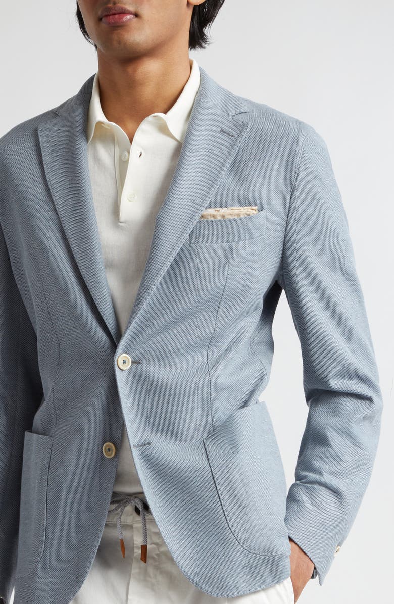 Eleventy Single Breasted Cotton Knit Sport Coat, Alternate, color,