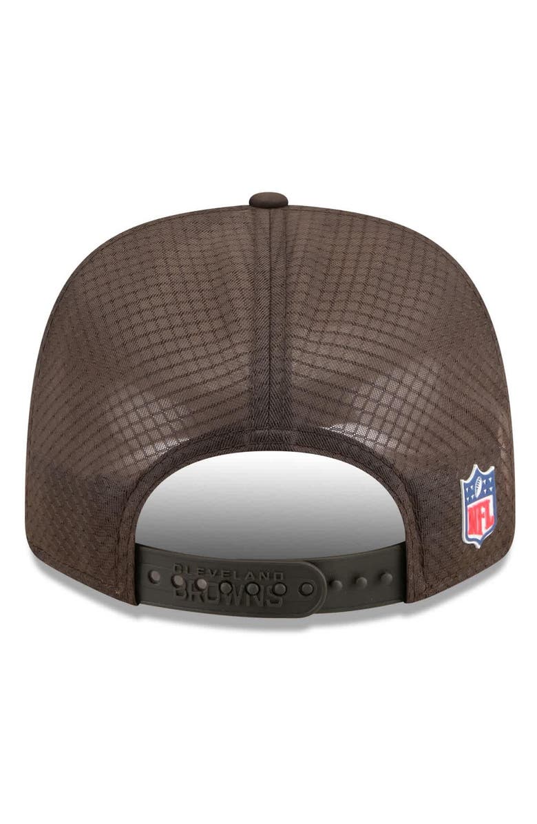 New Era Men's New Era Brown Cleveland Browns 2025 Sideline 9SEVENTY Trucker Adjustable Hat, Alternate, color, Brown