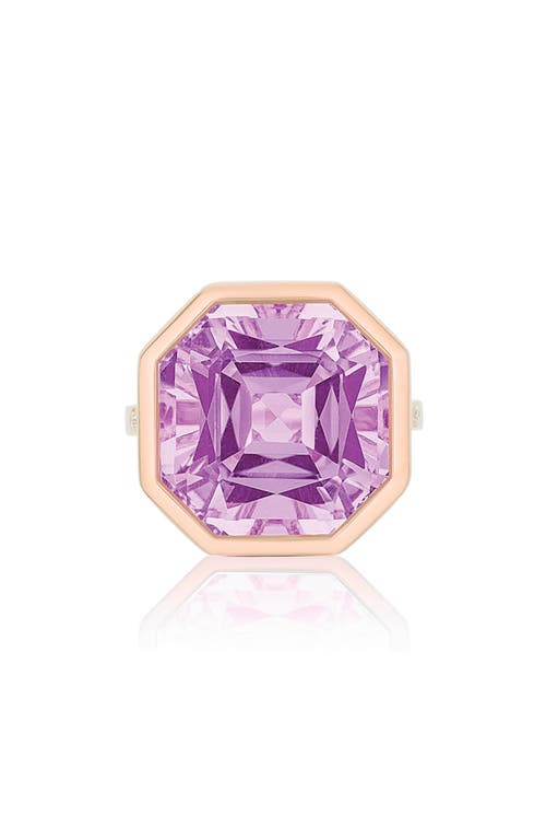 Goshwara Gossip Octagon Cut Stone & Pavé Diamond Ring In Purple