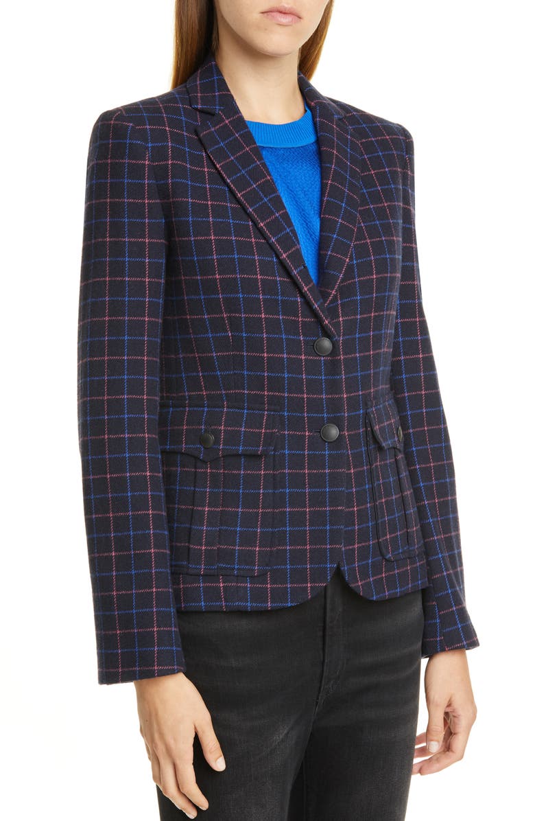 rag & bone Nancie Check Blazer, Alternate, color, 
