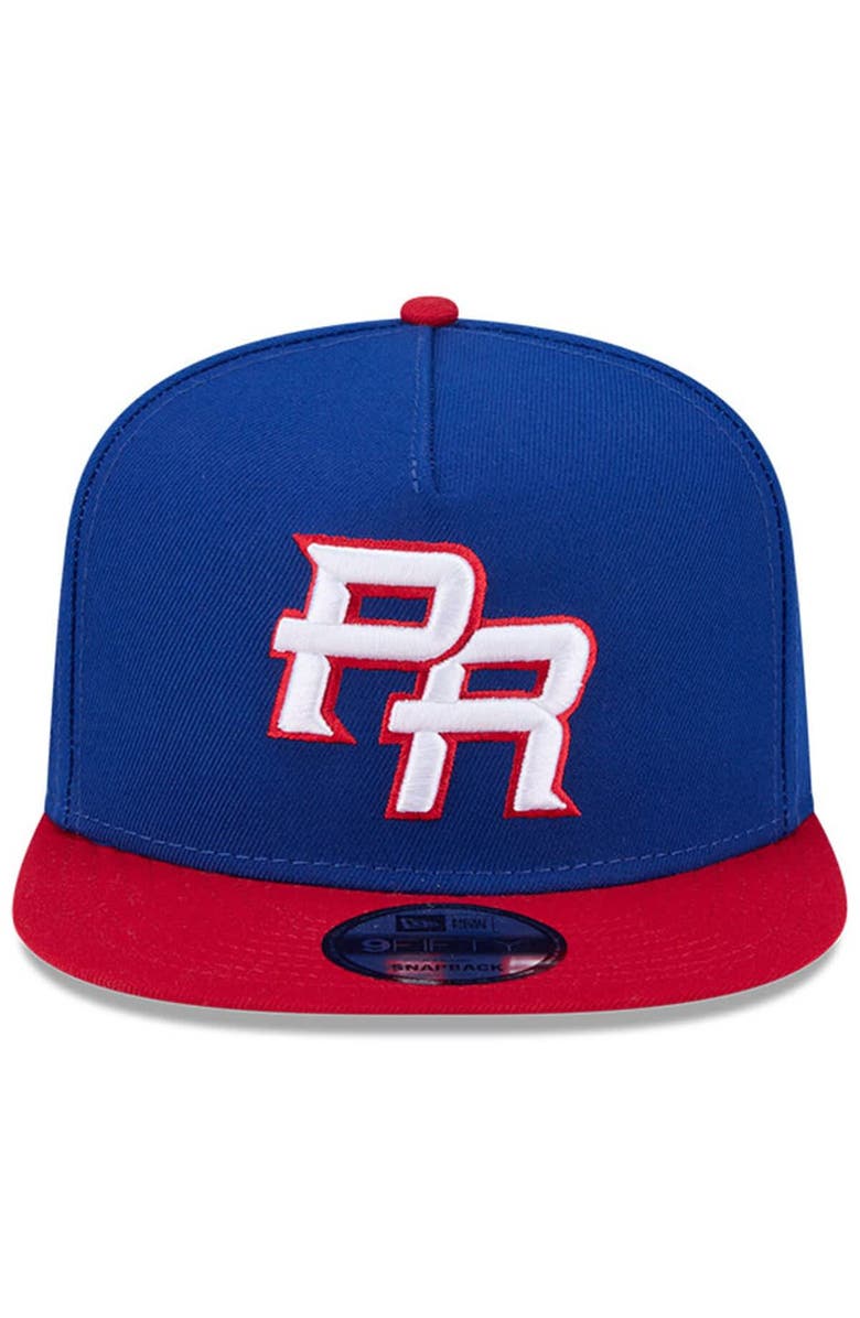 New Era Men's New Era  Blue/Red Puerto Rico Baseball 2026 World Baseball Classic 9FIFTY A-Frame Snapback Hat, Alternate, color, Blue