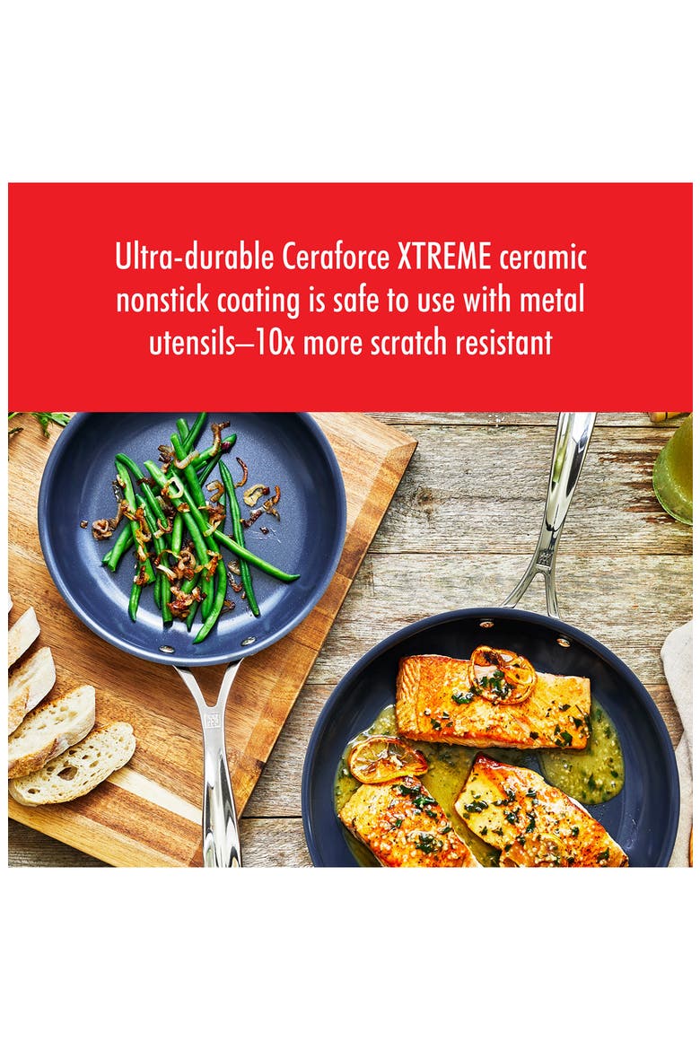 Clad CFX Stainless Steel Ceramic Nonstick Fry Pan 2-Piece Set, Alternate, color, STAINLESS STEEL