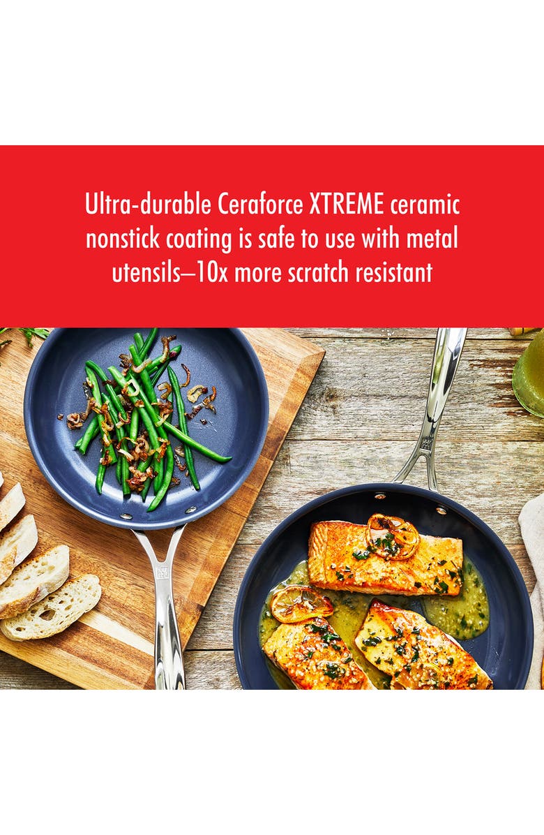 ZWILLING Clad CFX Stainless Steel Ceramic Nonstick Fry Pan 2-Piece Set, Alternate, color,