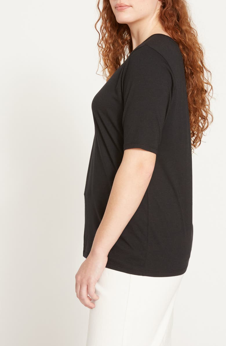 Universal Standard Maia Stovepipe Sleeve T-Shirt, Alternate, color, Black
