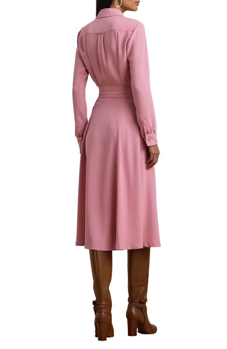 Lauren Ralph Lauren Surplice Long Sleeve Georgette Midi Shirtdress, Alternate, color, 