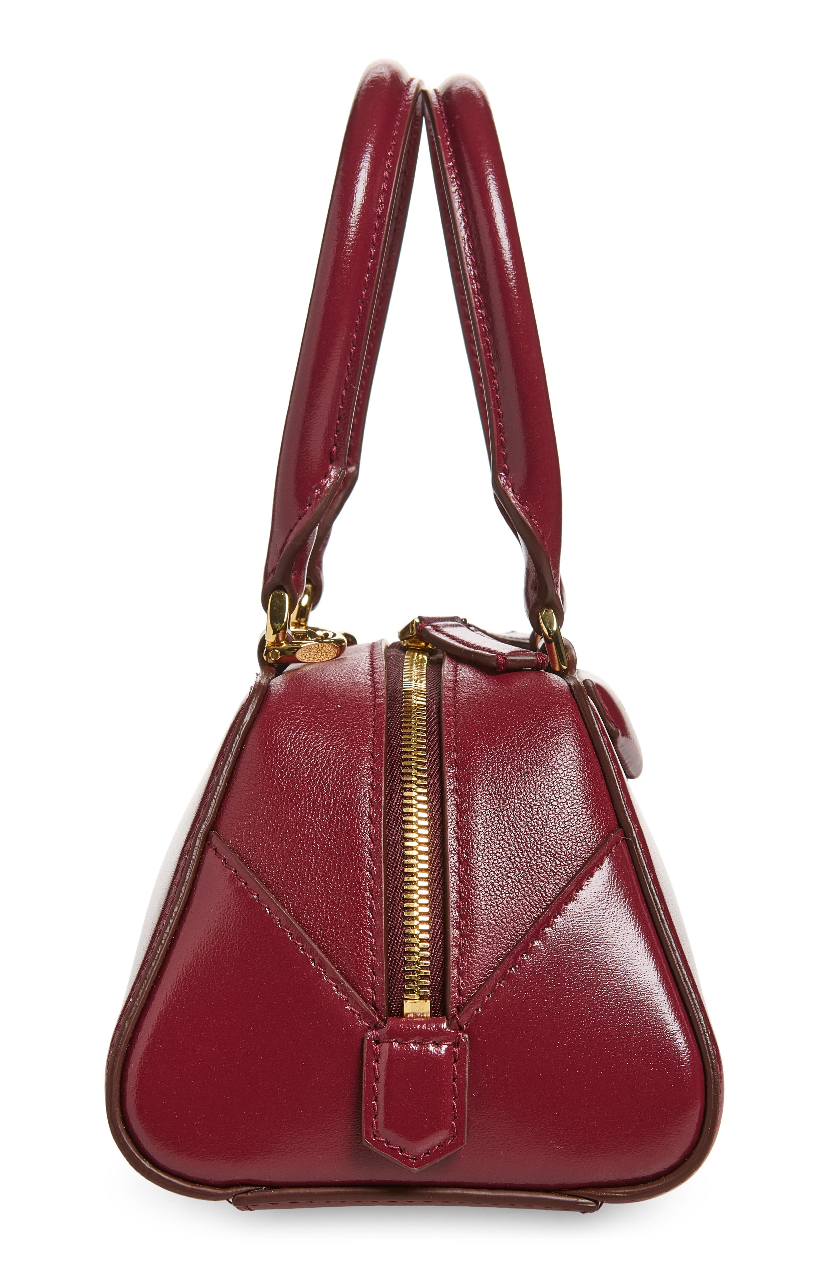 Givenchy Mini Antigona Leather East/West Satchel, Alternate, color, Burgundy