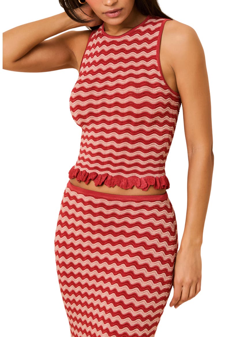 The Diana Wavy Stripe Sleeveless Top, Alternate, color, ROOFTOP RED