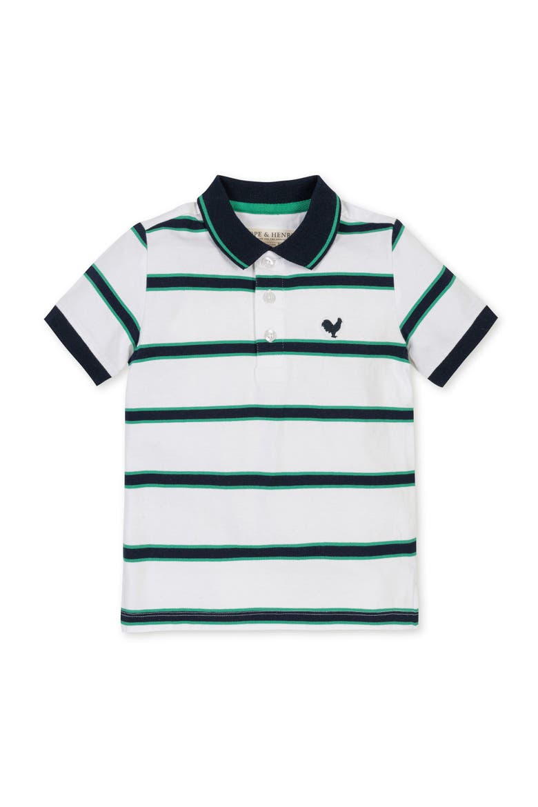 Kids' Organic Short Sleeve Jersey Polo, Main, color, Pickleball Stripe
