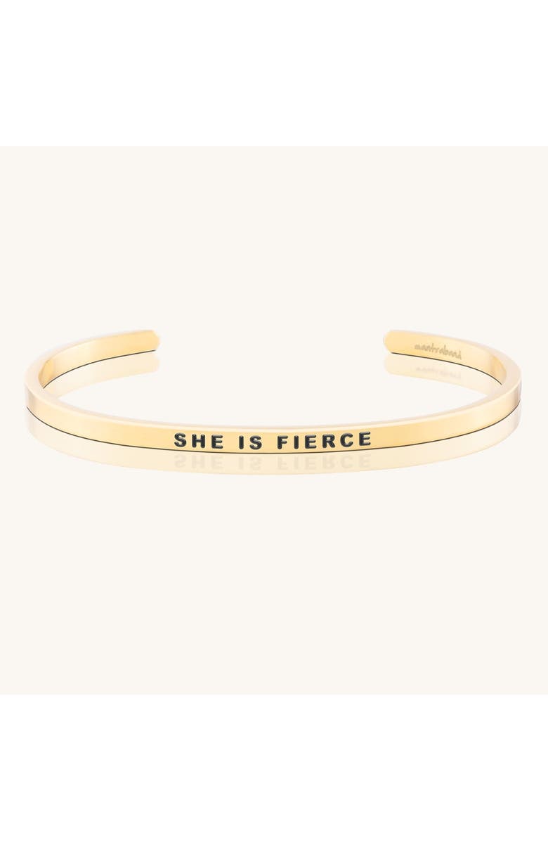 Mantra She Is Fierce bracelet, Main, color, Yellow Gold