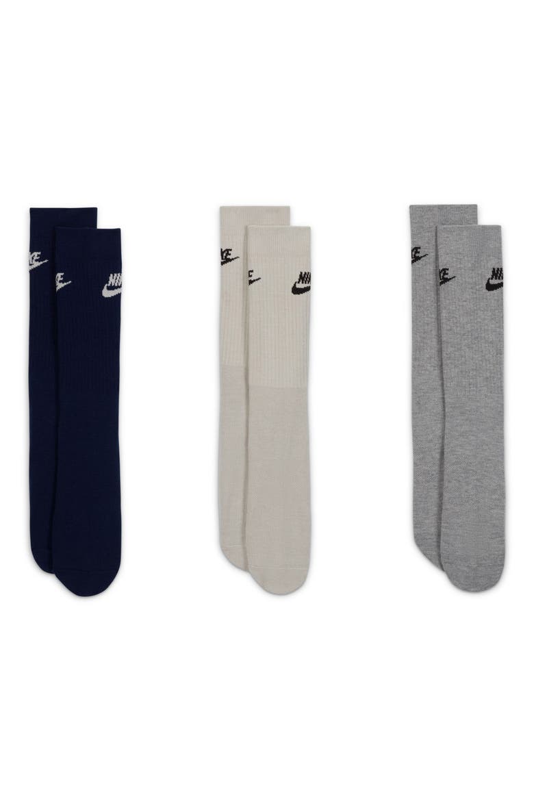 Sportswear Everyday Essential Assorted 3-Pack Crew Socks, Alternate, color, NAVY MULTI