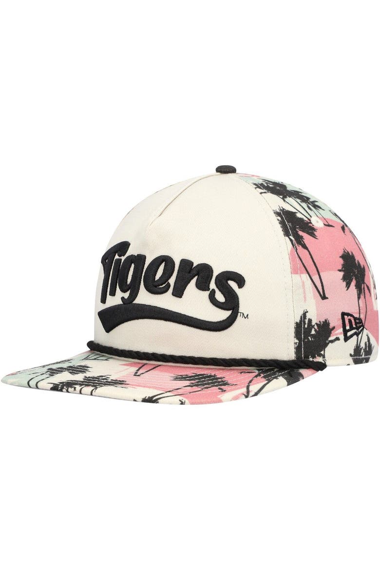 Men's New Era Cream Auburn Tigers High Tide Golfer Snapback Hat, Alternate, color, Cream