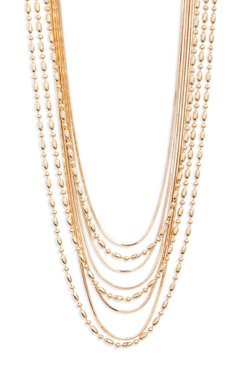 Snake and Ball Chain Layered Necklace