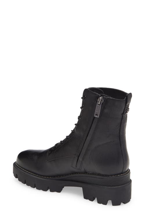 Sam Edelman Women Garret Combat Platform Boot In Black Leather In Black