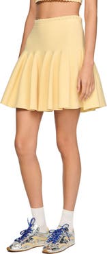 SANDRO Short knit skater skirt