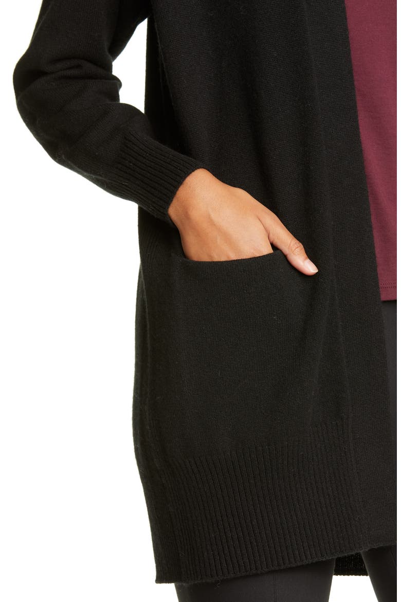 Cashmere Cardigan, Alternate, color, BLACK