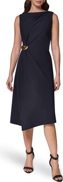 Donna Karan New York Hardware Waist Midi Dress