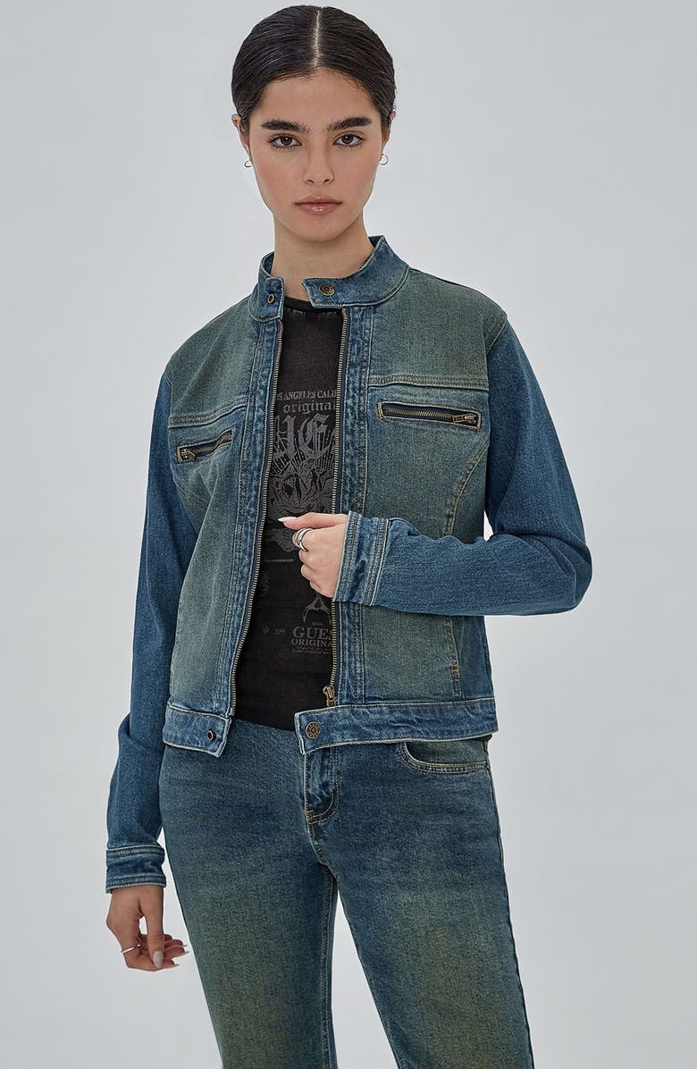 GUESS ORIGINALS Go Denim Moto Jacket, Alternate, color, 