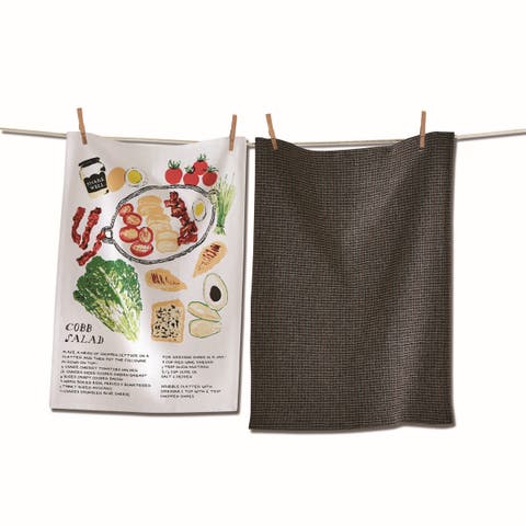 Cobb Salad Dishtowel Set of 2 Colorful Cotton Kitchen Towels